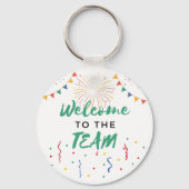 チームへようこそ新しい従業員の仕事を歓迎 キーホルダー (裏面)