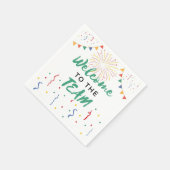 チームへようこそ新しい従業員の仕事を歓迎 スタンダードカクテルナプキン (角)