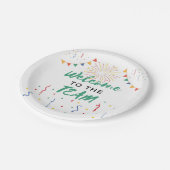 チームへようこそ新しい従業員の仕事を歓迎 ペーパープレート (アングル)