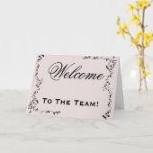 チームへようこそ旋回フローラブラック&ピンクカード カード (黄色い花)