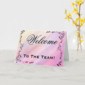 チームへようこそ旋回フローラブラック&ホワイトカー カード (黄色い花)