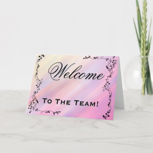 チームへようこそ旋回フローラブラック&ホワイトカー カード (正面)