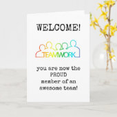 チームへようこそ、新しい従業員カード カード (黄色い花)