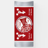 チームまたはシニア応援バナーパーソナライズされたレッド 横断幕 (縦)