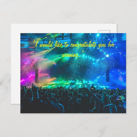 チームまたは人への祝辞 ポストカード (正面/裏面)