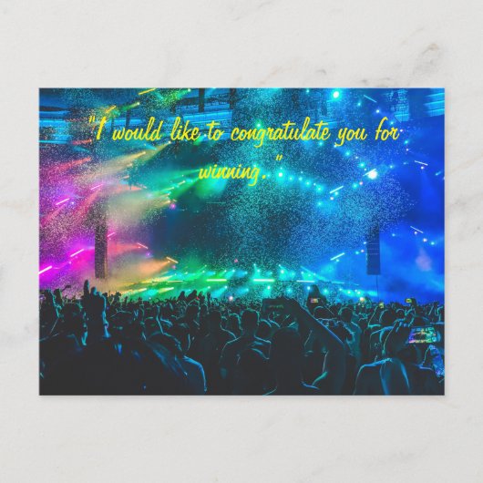 チームまたは人への祝辞 ポストカード (正面)