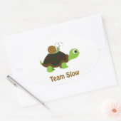 チームゆっくり可愛いカートルカタツムリ 楕円形シール (封筒)