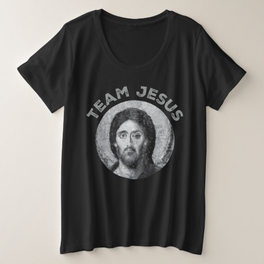 チームイエス：キリスト・パントクリエーター プラスサイズTシャツ (デザイン正面)