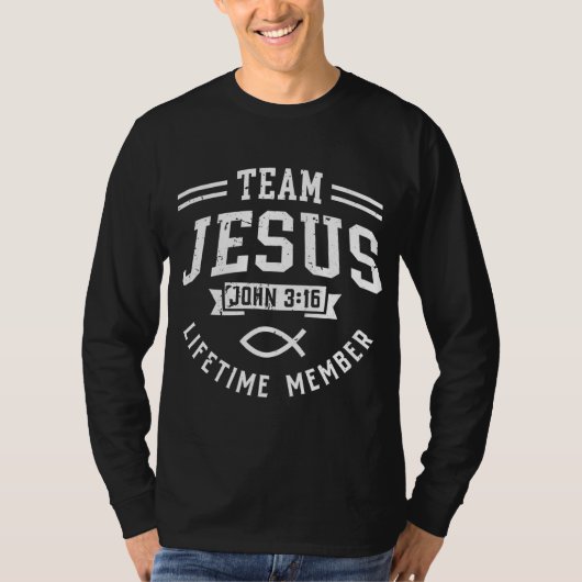 チームイエス・ジョン316生涯会員の神クリスチャン Tシャツ (正面)