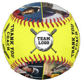 チームカスタムからフォトソフトボールをコーチありがとう ソフトボール (裏面)