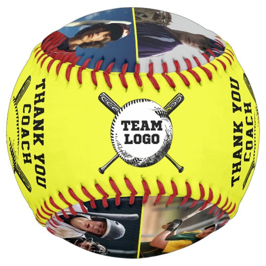 チームカスタムからフォトソフトボールをコーチありがとう ソフトボール (裏面)