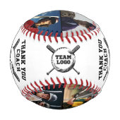 チームカスタムからフォトベースボールをコーチに感謝 野球ボール (裏面)