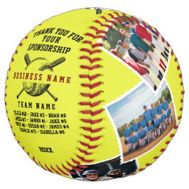 チームカスタムの写真でスポンサーに感謝のギフト ソフトボール