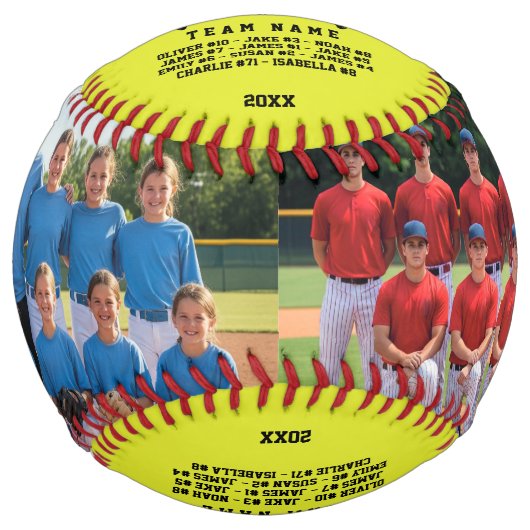 チームカスタムの写真でスポンサーに感謝のギフト ソフトボール (正面)