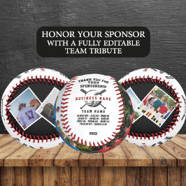 チームカスタムの写真でスポンサーに感謝のギフト 野球ボール