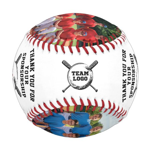 チームカスタムの写真でスポンサーに感謝のギフト 野球ボール (裏面)