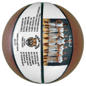 チームカスタム写真、プレイヤー名、ロゴ付きギフト バスケットボール (縦)