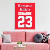 チームカスタム名で番号を付けたスポーツ キャンバスプリント (インサイチュ (リビング))