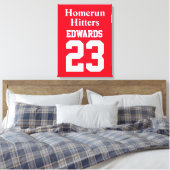 チームカスタム名で番号を付けたスポーツ キャンバスプリント (インサイチュ (寝室))