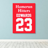 チームカスタム名で番号を付けたスポーツ キャンバスプリント (インサイチュ (ウッドフロア))