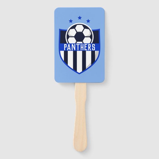 チームカスタム名または文字付きサッカーシールド ハンドファン (正面)