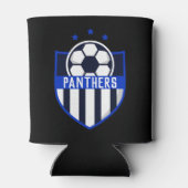 チームカスタム名または文字付きサッカーシールド 缶クーラー (裏面)