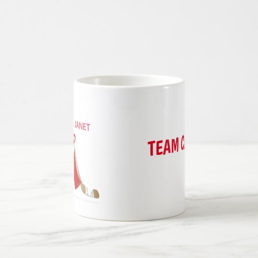 チームカナダの女性の漫画ファンを個人化して下さい コーヒーマグカップ (中央)