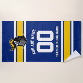 チームカラーとマスコットパーソナライズされた ビーチタオル (正面)