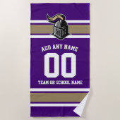 チームカラーとマスコットパーソナライズされた ビーチタオル (正面)