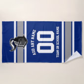 チームカラーとマスコットパーソナライズされた ビーチタオル (正面)