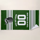 チームカラーとマスコットパーソナライズされた ビーチタオル (正面)