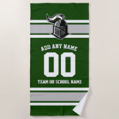 チームカラーとマスコットパーソナライズされた ビーチタオル (正面)