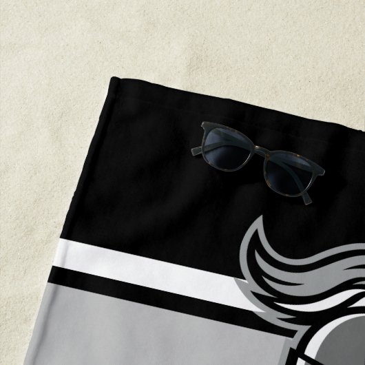 チームカラーとマスコットパーソナライズされた ビーチタオル (インサイチュ)