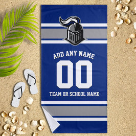 チームカラーとマスコットパーソナライズされた ビーチタオル