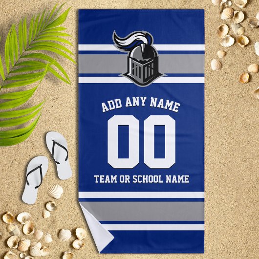 チームカラーとマスコットパーソナライズされた ビーチタオル