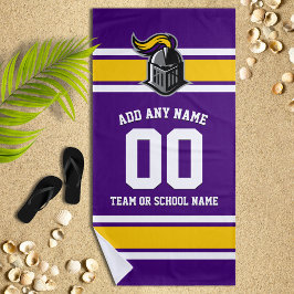 チームカラーとマスコットパーソナライズされた ビーチタオル