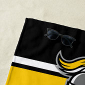 チームカラーとマスコットパーソナライズされた ビーチタオル (インサイチュ)