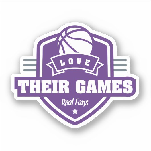 チームカラーの多いバスケットボール好き シール (正面)