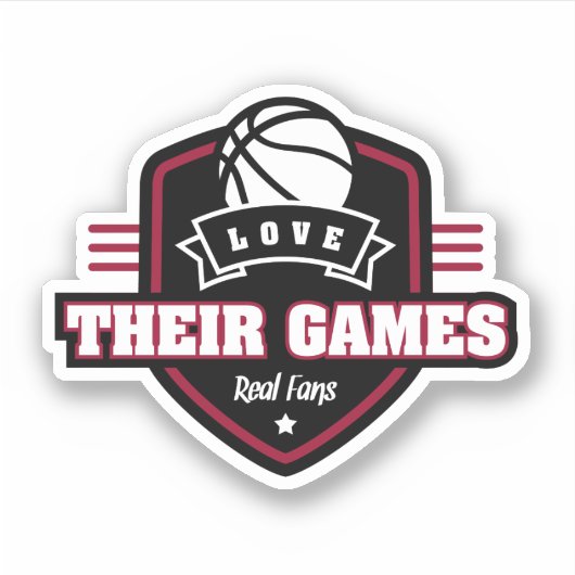 チームカラーの多いバスケットボール好き シール (正面)