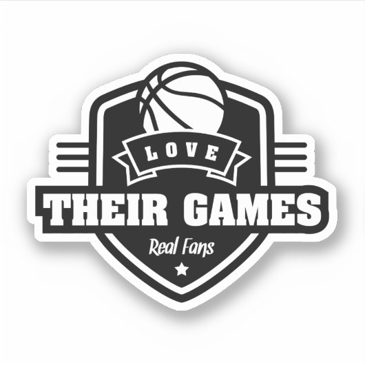 チームカラーの多いバスケットボール好き シール (正面)