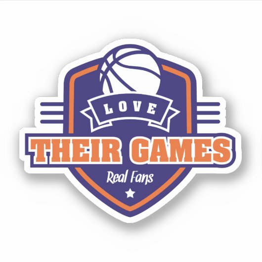 チームカラーの多いバスケットボール好き シール (正面)