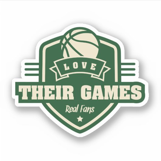 チームカラーの多いバスケットボール好き シール (正面)