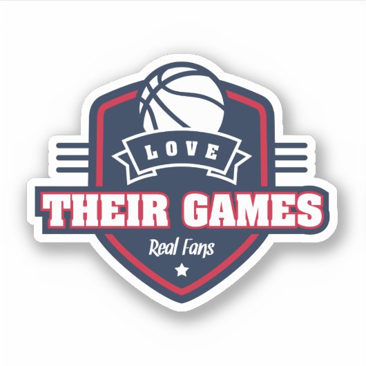 チームカラーの多いバスケットボール好き シール (正面)