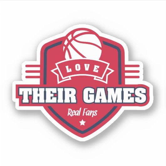 チームカラーの多いバスケットボール好き シール (正面)