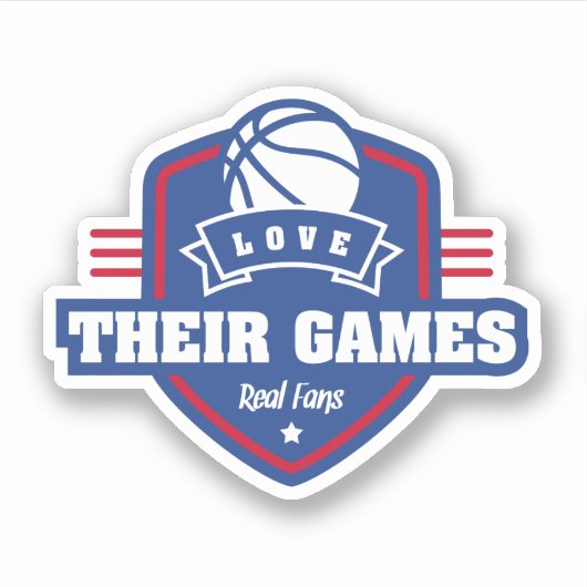 チームカラーの多いバスケットボール好き シール (正面)