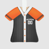 チームカラーカスタム野球ユニフォーム オーナメント (裏面)