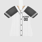チームカラーカスタム野球ユニフォーム オーナメント (裏面)