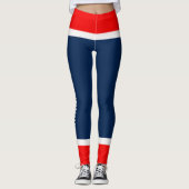 チームカラーパーソナライズされたアイスホッケーソックスレギンス レギンス (正面)