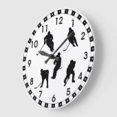 チームカラーホッケーパターンの追加 ラージ壁時計 (傾斜)