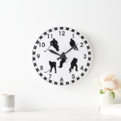 チームカラーホッケーパターンの追加 ラージ壁時計 (ホーム)